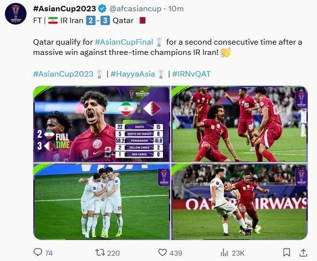 عکس| حذف ایران و صعود قطر از نگاه AFC/ عنابیها در آستانه تکرار تاریخ