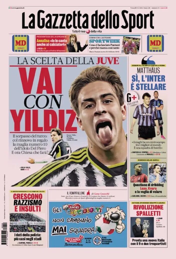 روزنامه گاتزتا| انتخاب یووه روزنامه گاتزتا| انتخاب یووه