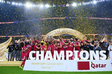 تصاویر| جشن قهرمانی قطر در جام ملت‌های آسیا/ دومین قهرمانی عنابی‌ها در قاره کهن