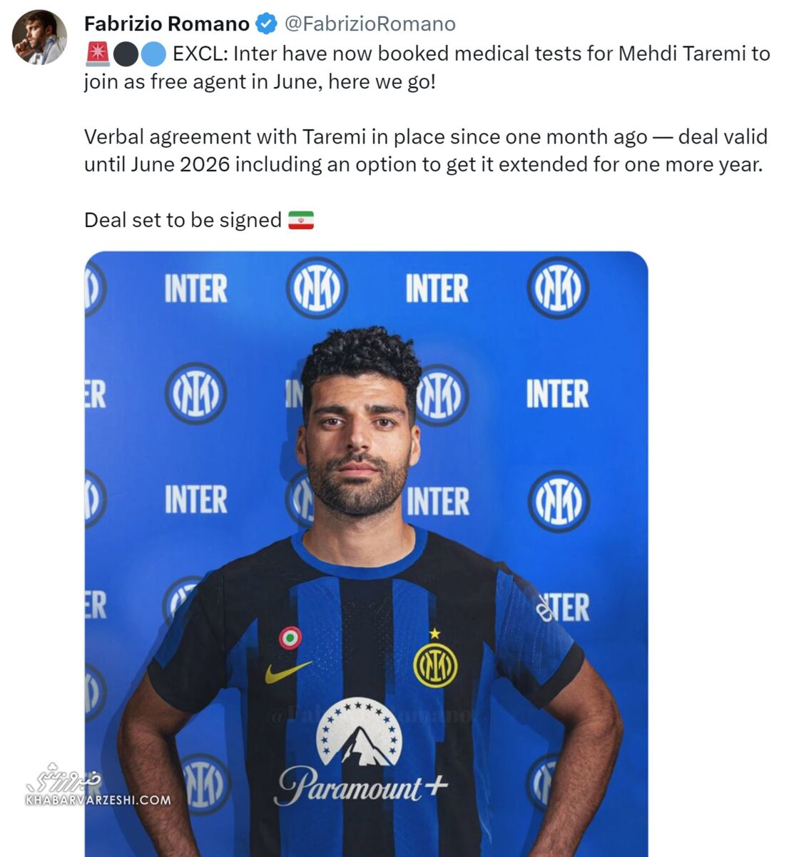 فوری| طارمی به اینتر پیوست/ پیشقرارداد ستاره ایرانی با صدرنشین ایتالیا امضا شد