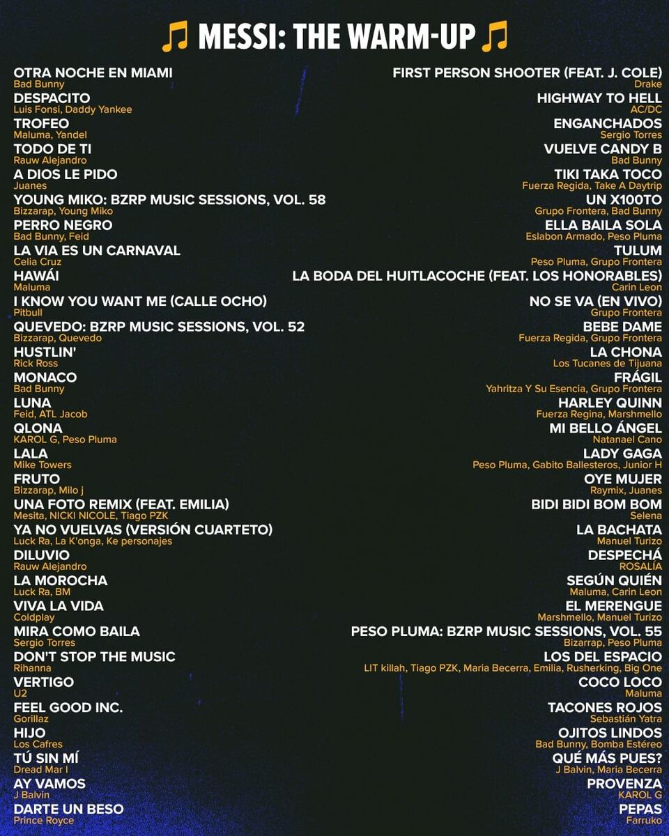 لیست آهنگ‌های مورد علاقه لیونل مسی در اپل موزیک فاش شد/ از بد بانی و ریحانا تا کلدپلی و دریک!