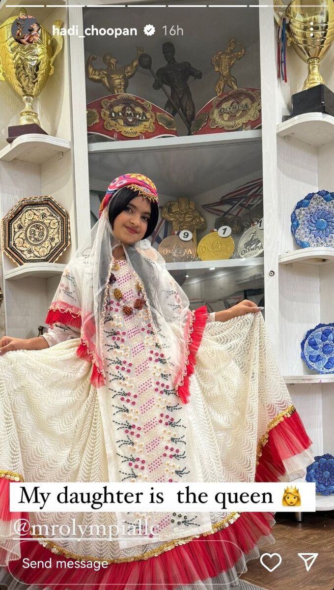 عکس| دختر هادی چوپان لباس محلی پوشید/ گرگ ایرانی ملکه را انتخاب کرد!