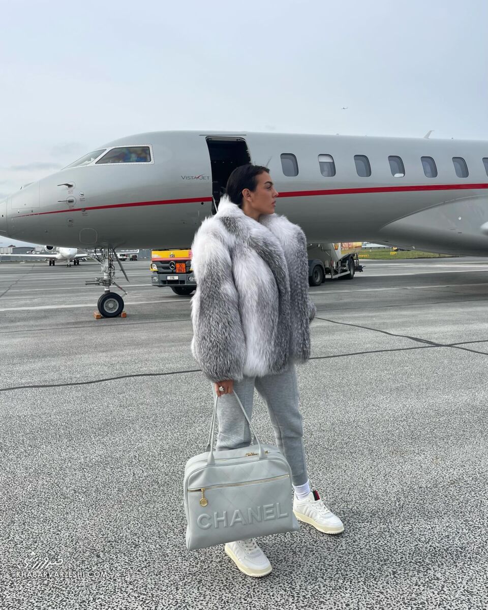 عکس| سفر معمایی جورجینا بدون کریس/  شریک زندگی رونالدو جت شخصی را با خودش برد