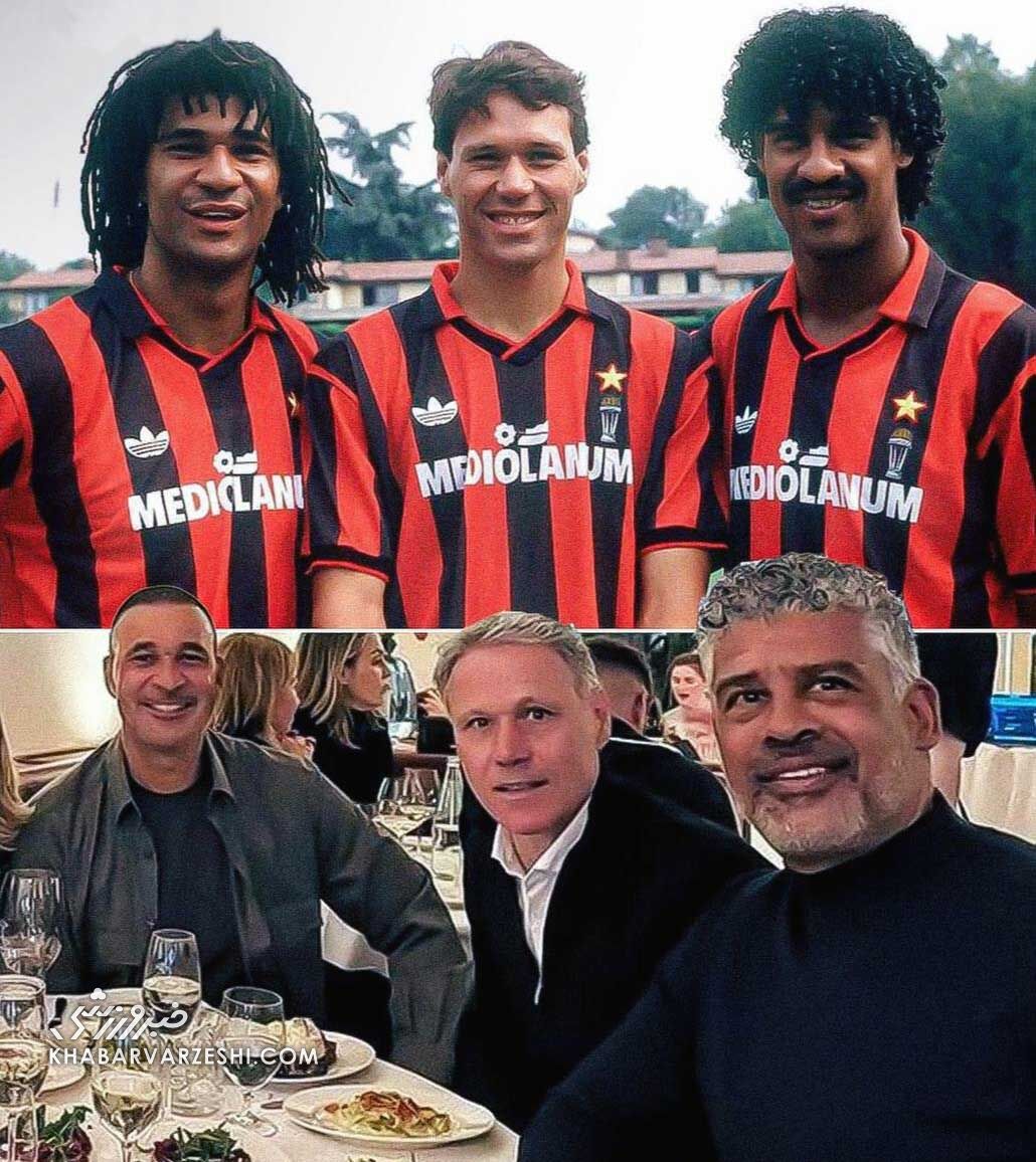 عکس| دورهمی سه ستاره افسانهای میلان پس از سالها
