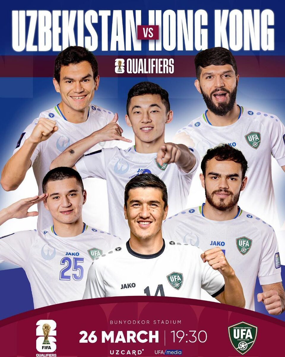 ستاره‌های سرخابی روی پوستر تیم ملی ازبکستان