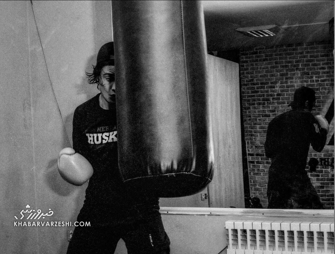 عکس| مشتها سنگین خانم بازیگر به کیسه بوکس