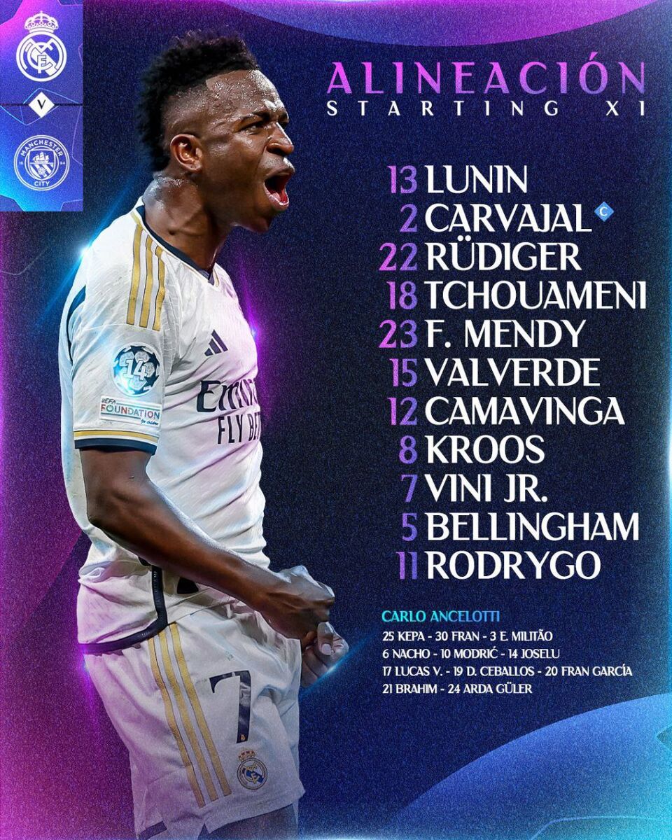 عکس| ترکیب رئال مادرید مقابل منچسترسیتی اعلام شد