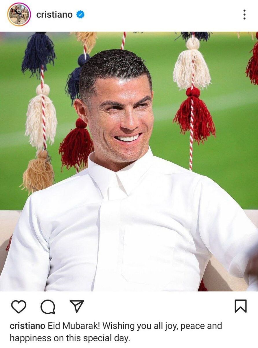 رونالدو عید فطر را ویژه تبریک گفت/ پیام ستاره پرتغالی از عربستان برای مسلمانان +عکس