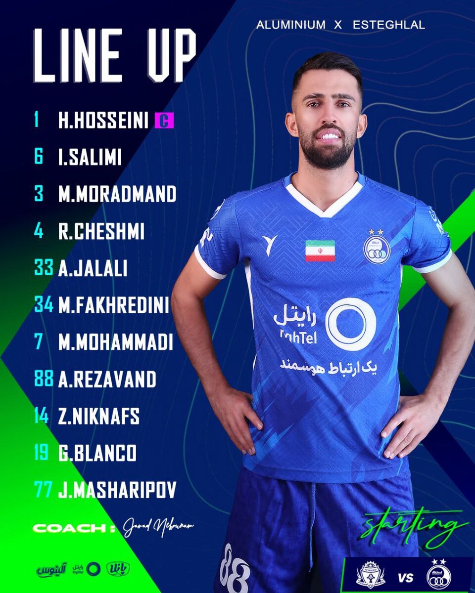 ترکیب استقلال مقابل آلومینیوم اراک/ جانشین هافبک مصدوم آبیها کیست؟