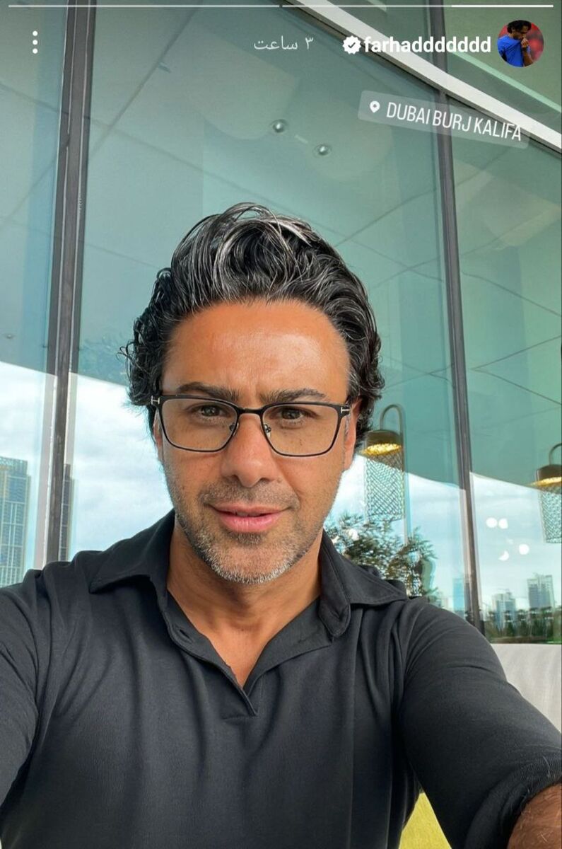 عکس| رونمایی فرهاد مجیدی از چهره جدیدش در برج خلیفه