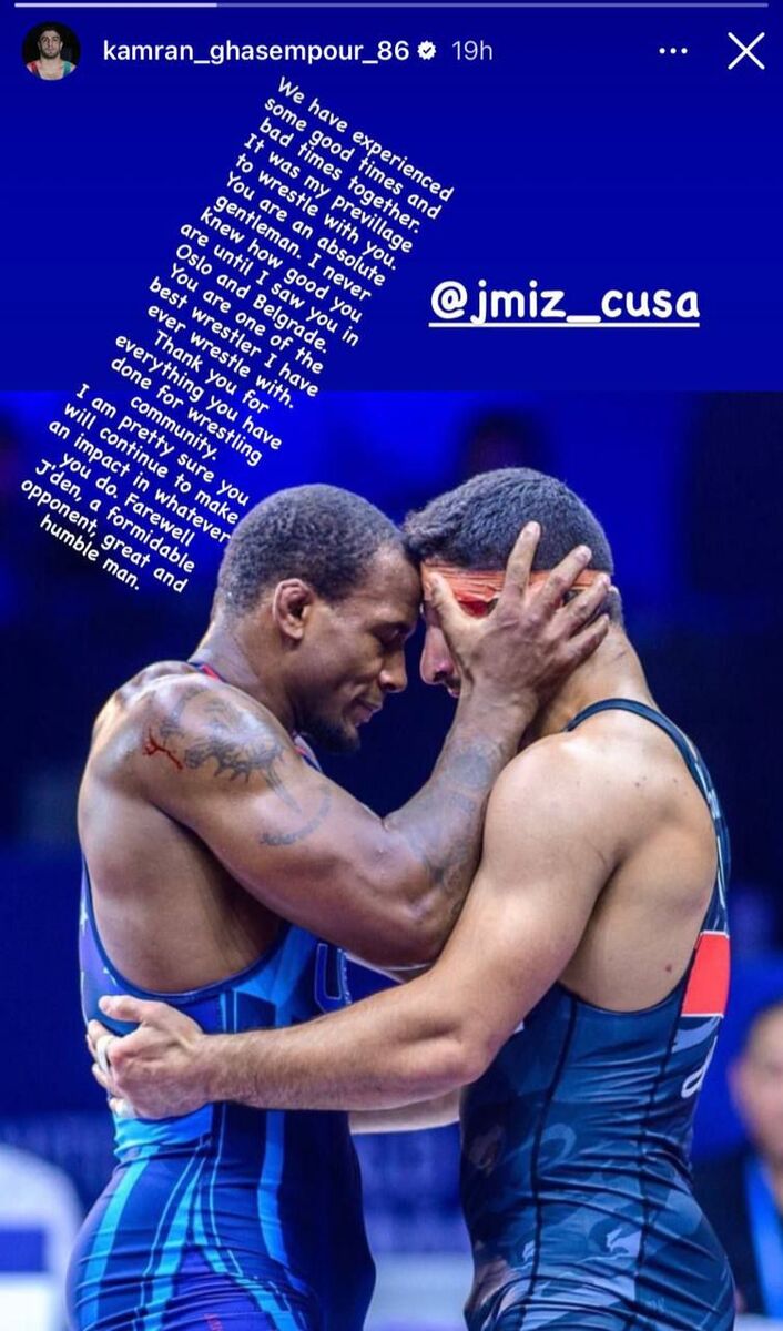 پیام احساسی کامران قاسمپور برای کوه عضله آمریکایی/ کشتی گرفتن با تو باعث افتخار بود