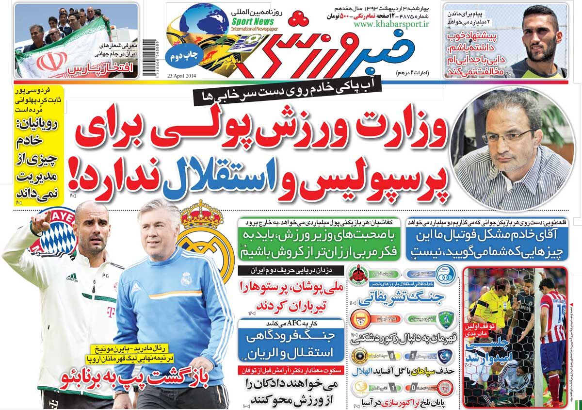 ۱۰ سال گذشت| وزارت ورزش پولی برای پرسپولیس و استقلال  ندارد! ۱۰ سال گذشت| وزارت ورزش پولی برای پرسپولیس و استقلال  ندارد!