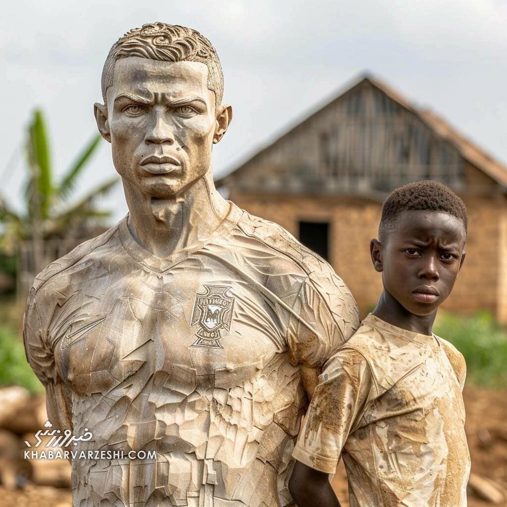 این مجسمه کریستیانو رونالدو نیست/ ماجرای پسربچهای که با CR7 آهکی مشهور شد