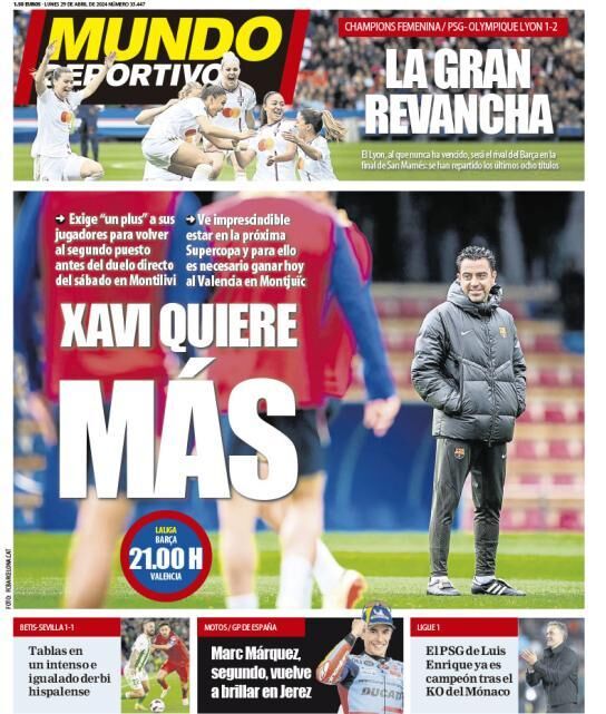 روزنامه موندو| ژاوی بیشتر میخواهد روزنامه موندو| ژاوی بیشتر میخواهد