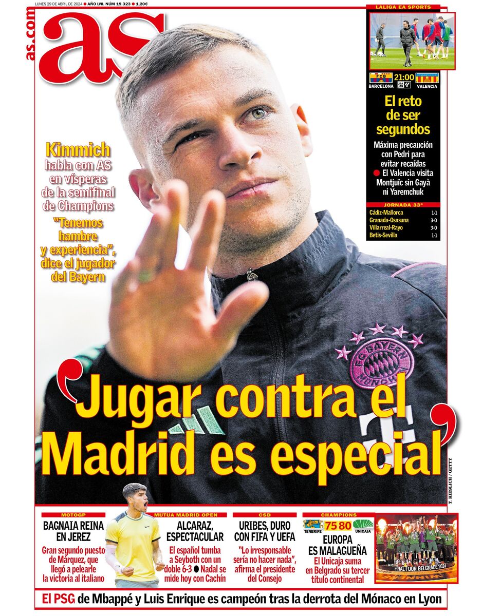 روزنامه آ اس| بازی مقابل مادرید خاص است روزنامه آ اس| بازی مقابل مادرید خاص است