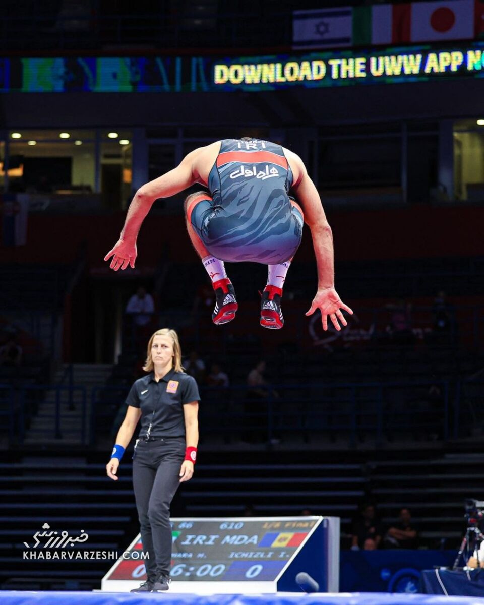 عکس| حرکت معروف و جذاب حسن یزدانی سوژه اتحادیه جهانی کشتی شد