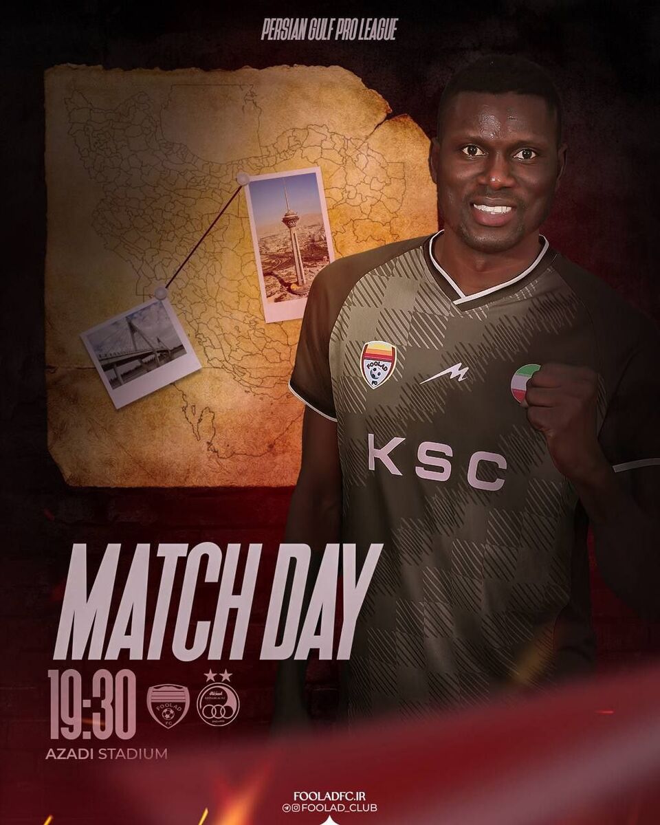 عکس| رونمایی از پوستر فولاد مقابل استقلال با پیراهن مشکی!