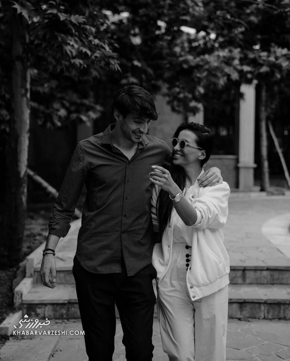 تصاویر| عاشقانه‌های ژورنالی ستاره پرسپولیس و همسرش در تهران