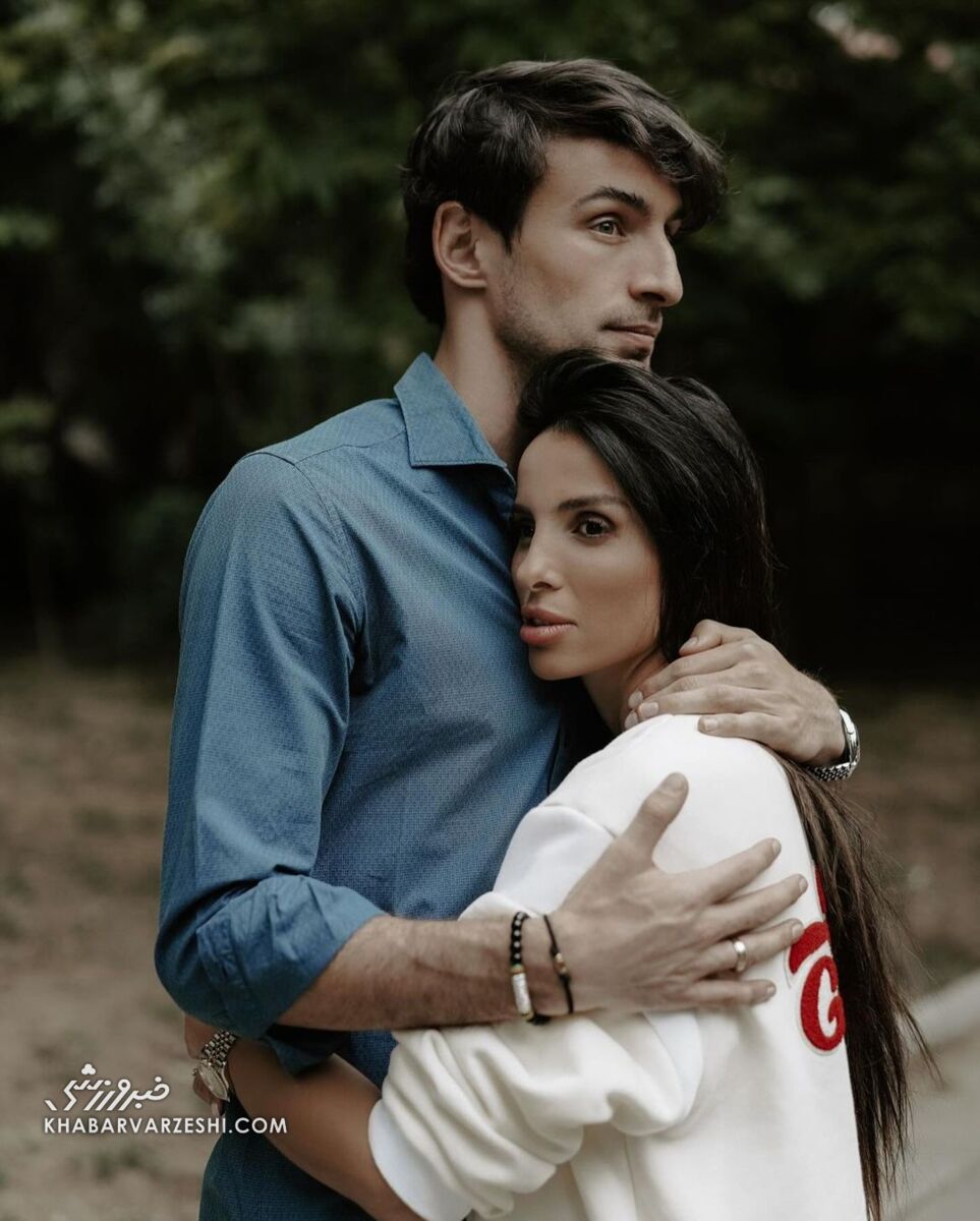 تصاویر| عاشقانه‌های ژورنالی ستاره پرسپولیس و همسرش در تهران
