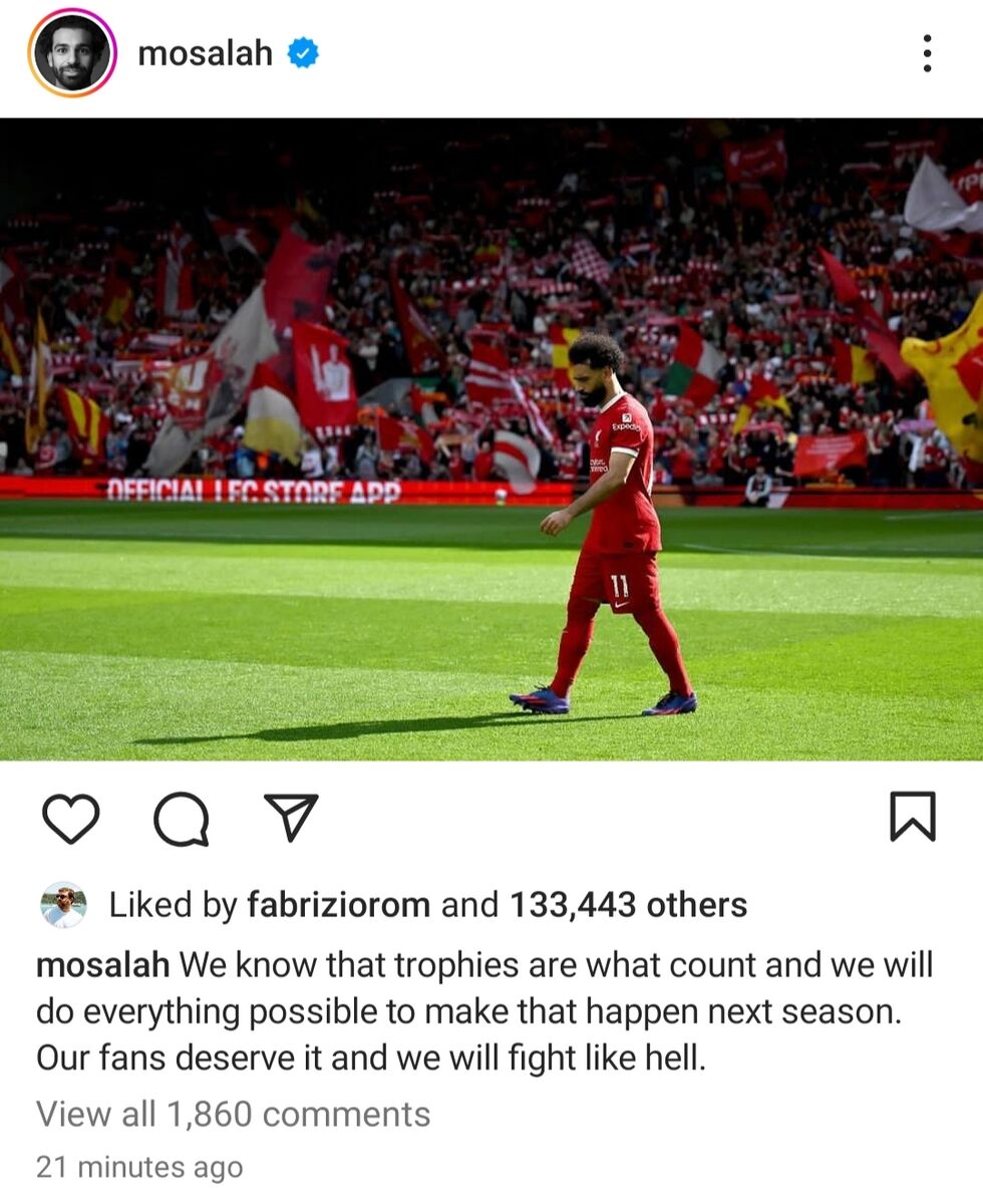 عکس| محمد صلاح قید جدایی از لیورپول را زد