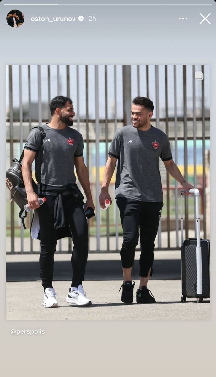 عکس| لبخند دو معجزهگر پرسپولیس در راه قزوین