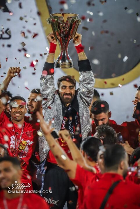 علیرضا بیرانوند؛ جشن قهرمانی پرسپولیس در لیگ برتر ایران 1403-1402