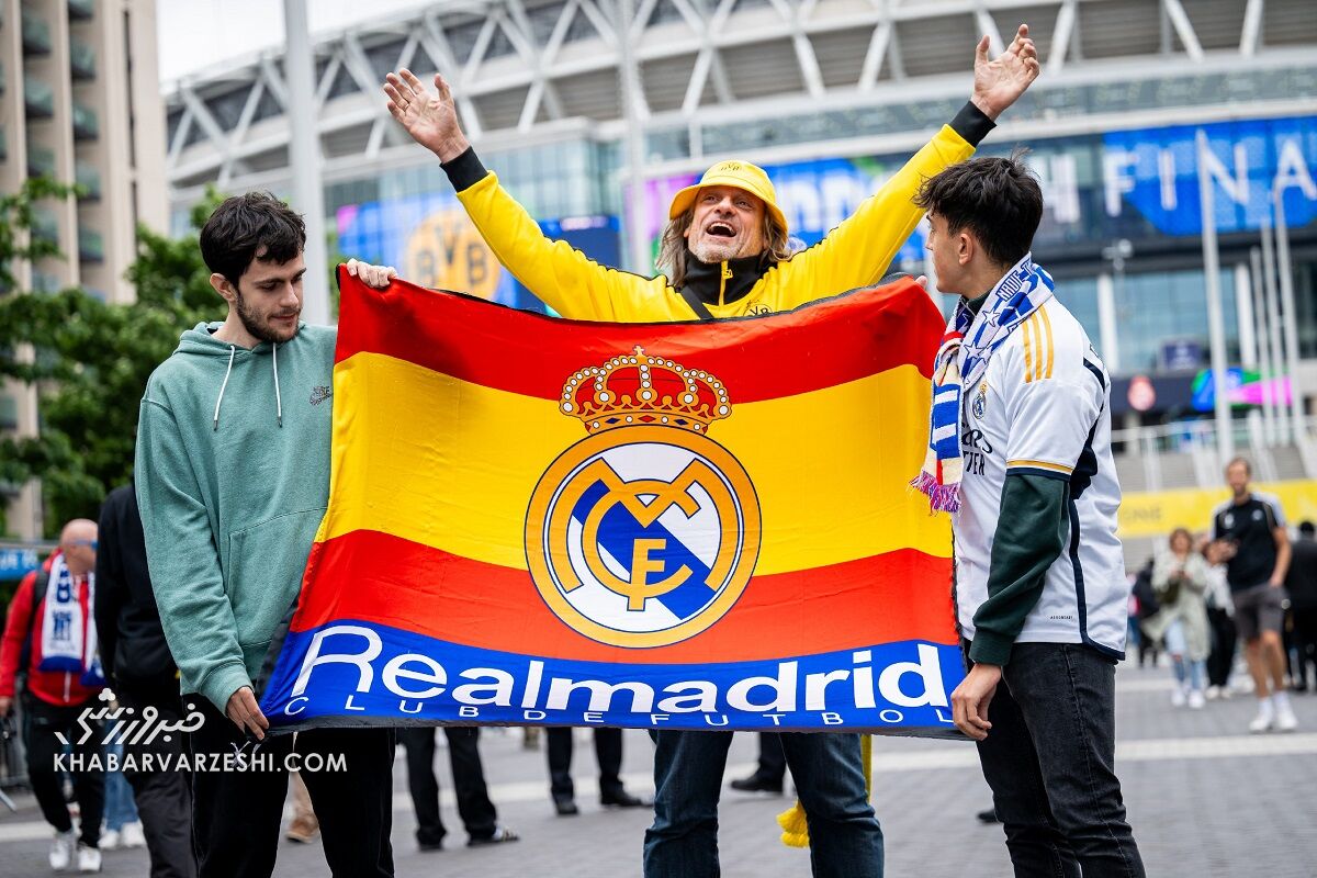 اطراف ومبلی چه خبر است؟ حال و هوای هواداران دورتموند و رئالمادرید در خیابانهای لندن +تصاویر