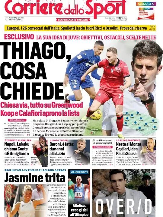 روزنامه کوریره| آنچه تیاگو درخواست میکند روزنامه کوریره| آنچه تیاگو درخواست میکند