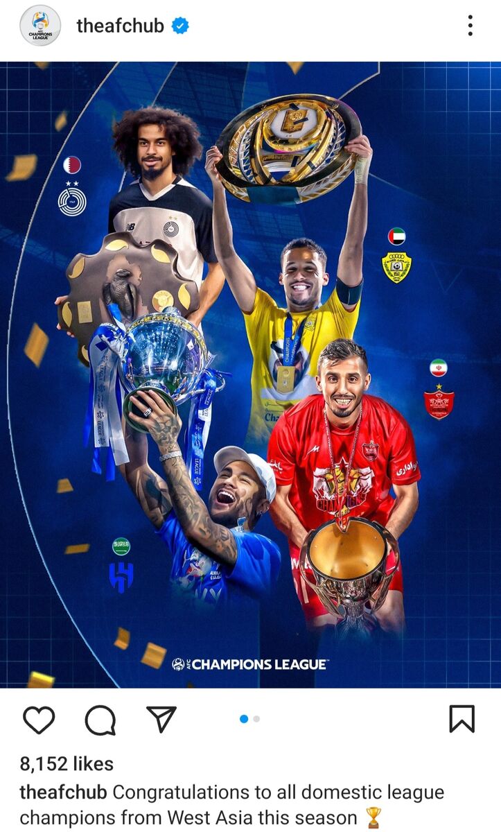 عکس| انتخاب عجیب از پرسپولیس/ بازیکن ایرانی در کنار نیمار و فوق ستارههای آسیا جام قهرمانی را بالا برد!