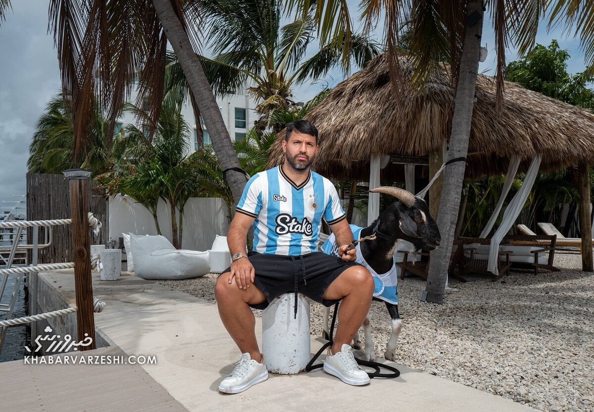 تصاویر| استقبال ویژه سرخیو آگوئرو از مسی و تیم ملی آرژانتین با چند بُز!