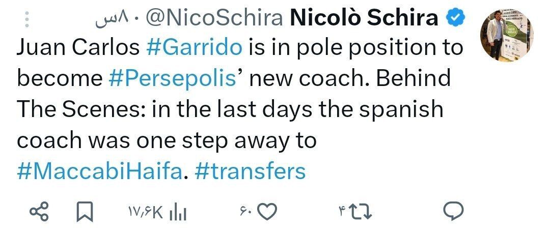 ادعای خبرنگار ایتالیایی؛ سرمربی پرسپولیس از یک قدمی اسرائیل به ایران آمد