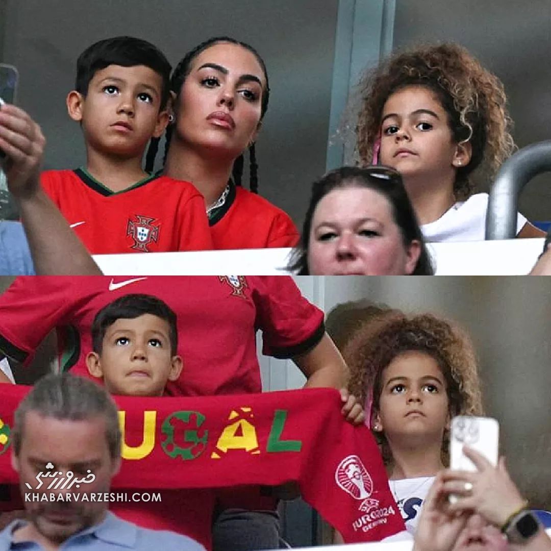 تصاویر| لشکرکشی جورجینا و فرزندانش در شب تلخ رونالدو/ استایل جدید نامزد کریس با لباس پرتغال