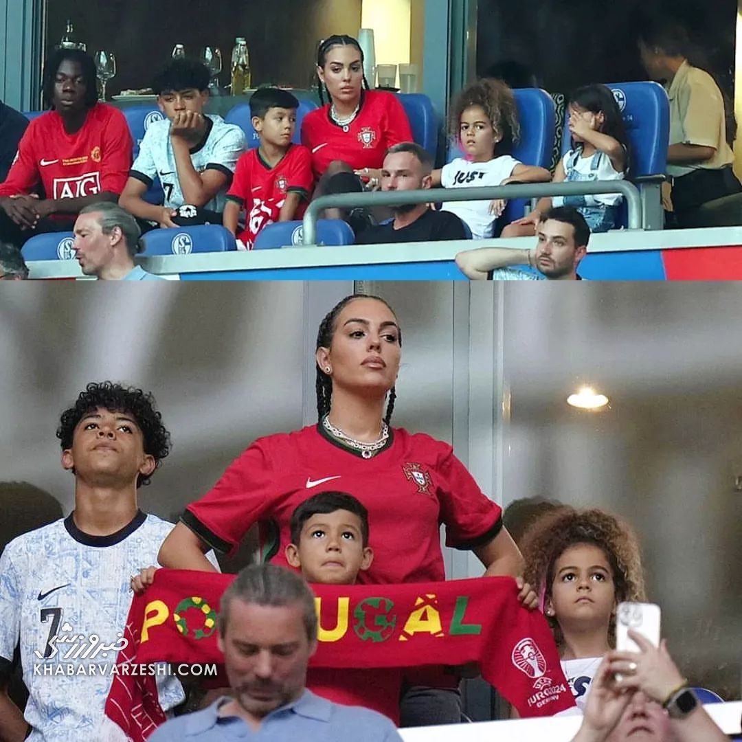 تصاویر| لشکرکشی جورجینا و فرزندانش در شب تلخ رونالدو/ استایل جدید نامزد کریس با لباس پرتغال