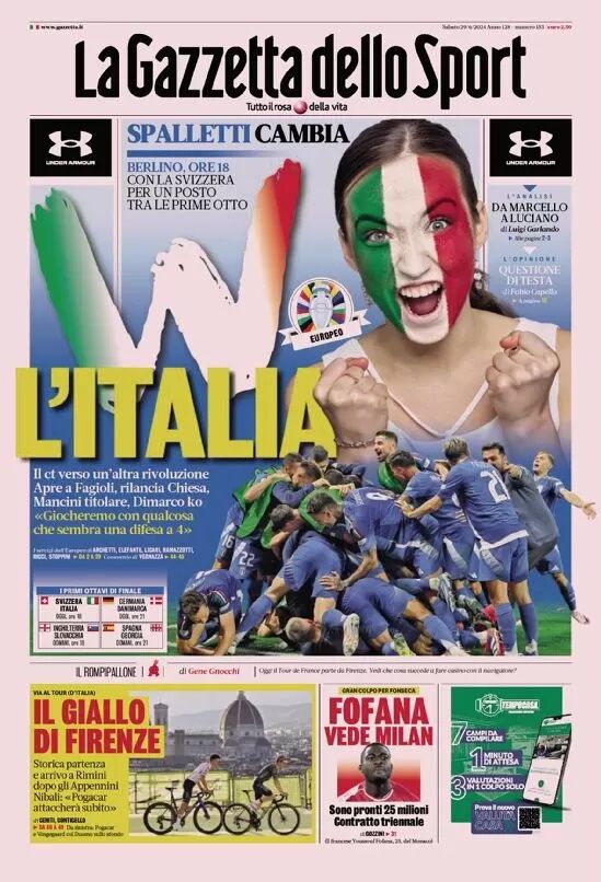 روزنامه گاتزتا| بجنب ایتالیا