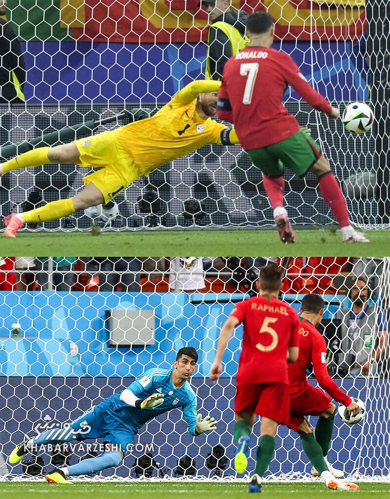 عکس| دژاوو برای رونالدو؛ تکرار پنالتی کریستیانو به بیرانوند در یورو ۲۰۲۴