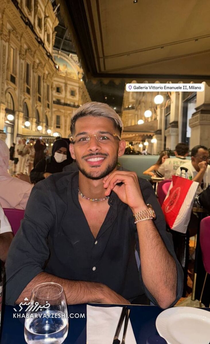 عکس| خوشگذرانی شبانه مهدی قایدی در خیابانهای میلان