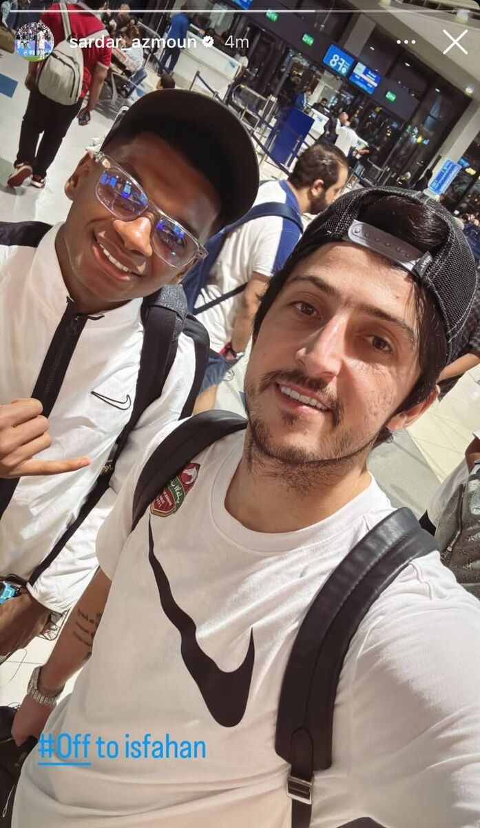 عکس| پیام سردار آزمون پیش از سفر با شبابالاهلی به اصفهان