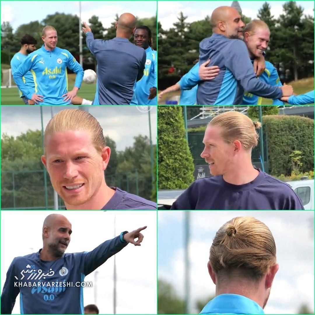 مدل موی جدید دیبروینه و واکنش جالب گواردیولا/ باید در مورد موهایت توضیح بدهی! +عکس