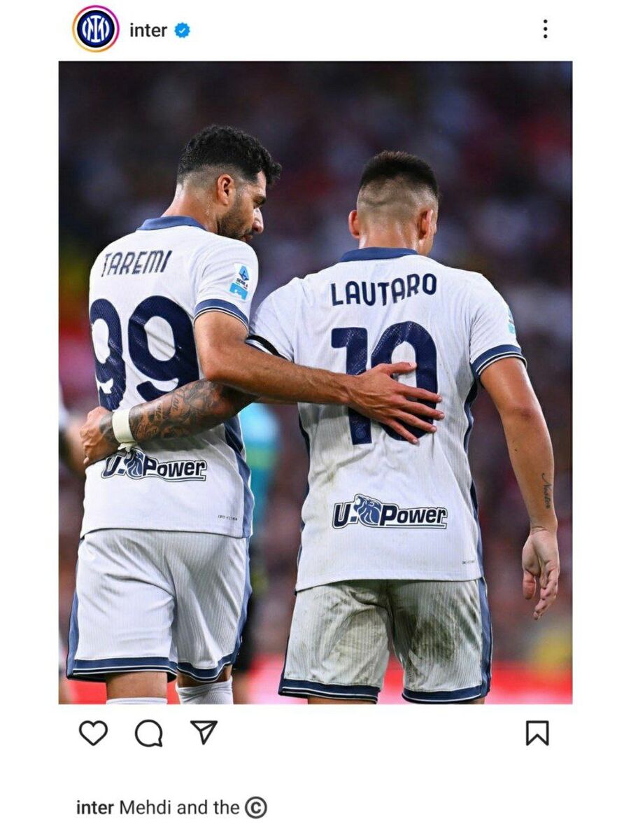 پست باشگاه اینتر: طارمی در کنار کاپیتان + عکس 1 پست باشگاه اینتر: طارمی در کنار کاپیتان + عکس