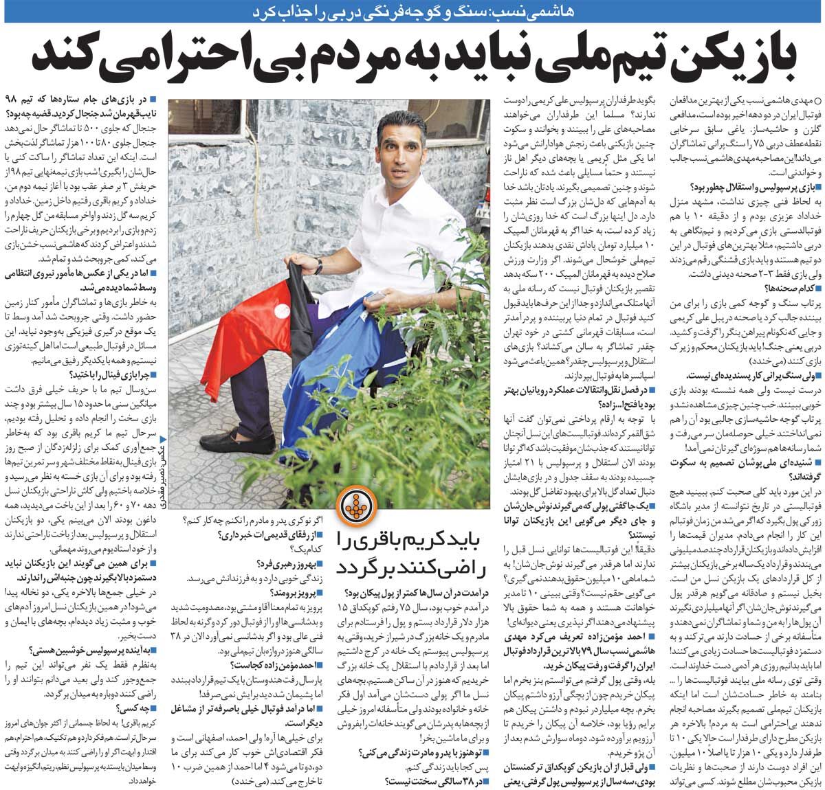 خبرورزشیگردی| مهدی هاشمینسب: با پولی که از استقلال گرفتم خانه خریدم/ فوتبالیستها هر چقدر میگیرند نوش جانشان!