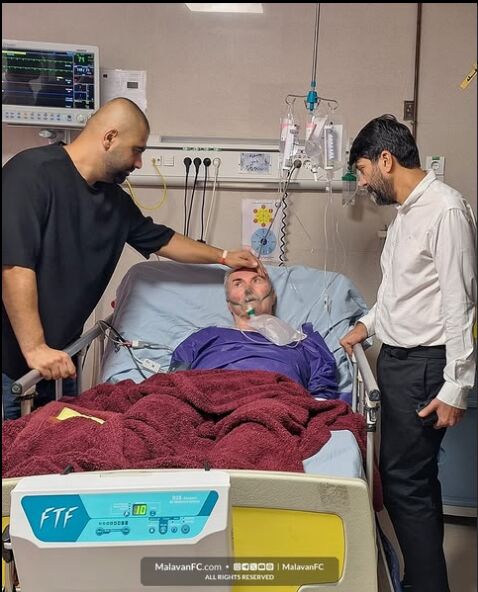 عکس| عیادت سرمربی ملوان از بهمن صالحنیا