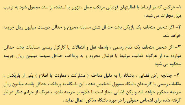 قانون درباره جعل سند توسط باشگاه پرسپولیس چه میگوید؟