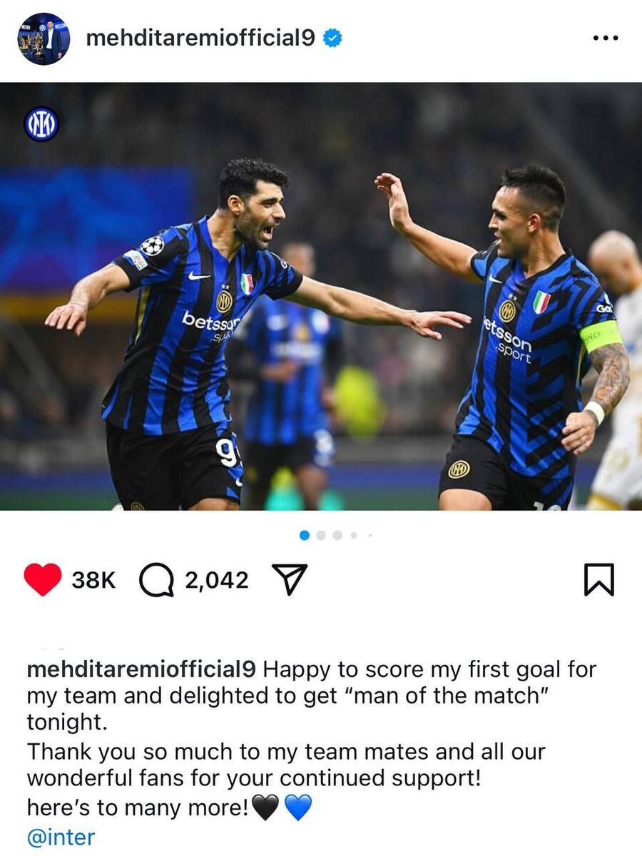 پست اینستاگرامی طارمی پس از شب خاطرهانگیز؛ از همه ممنونم!/ اینجا چیزهای بیشتری در پیش است