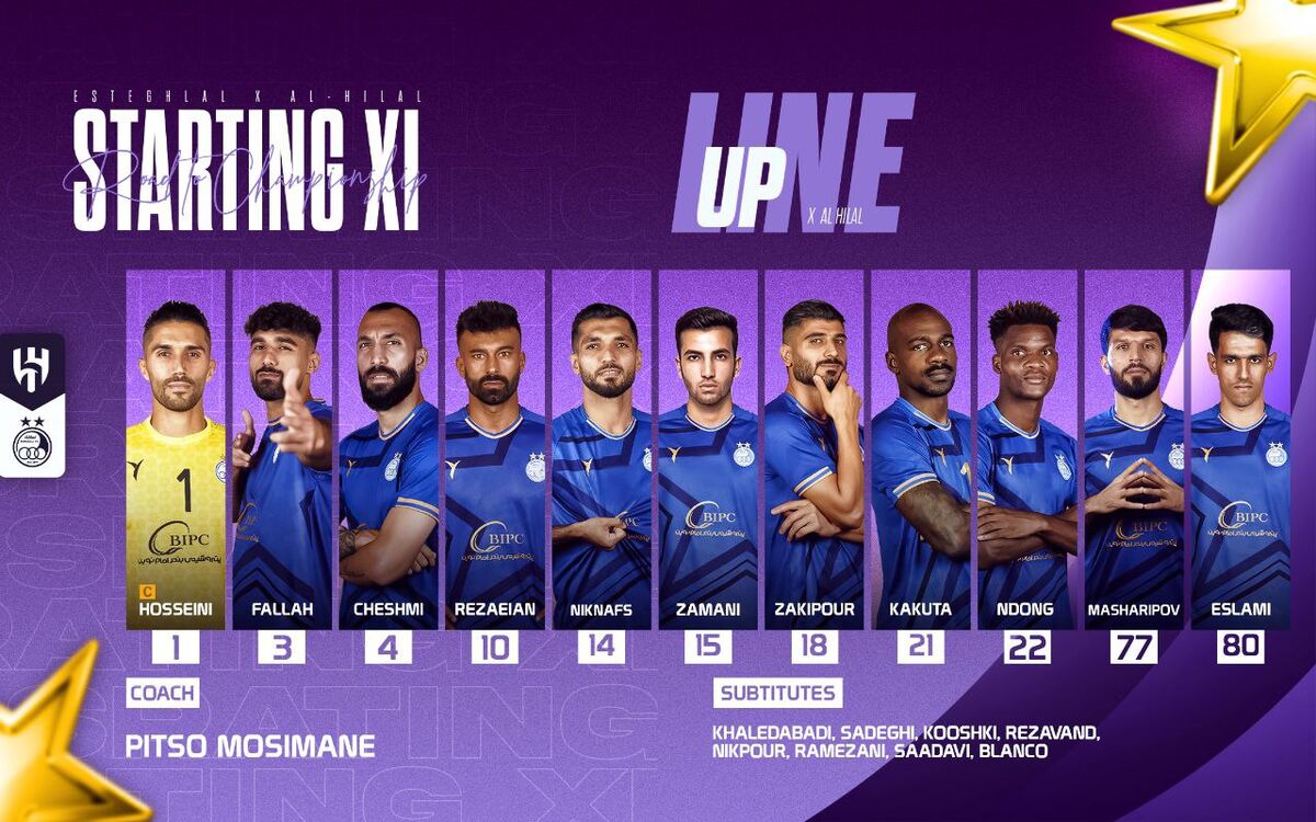 ترکیب استقلال مقابل الهلال/ خط هافبک خارجی آبیها