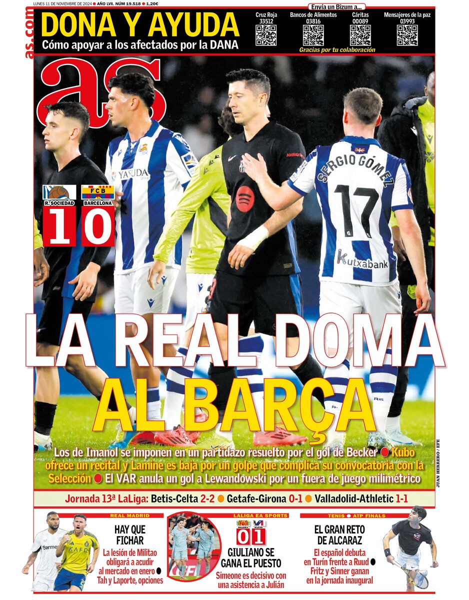 روزنامه آ اس| رئال، بارسا را رام کرد روزنامه آ اس| رئال، بارسا را رام کرد