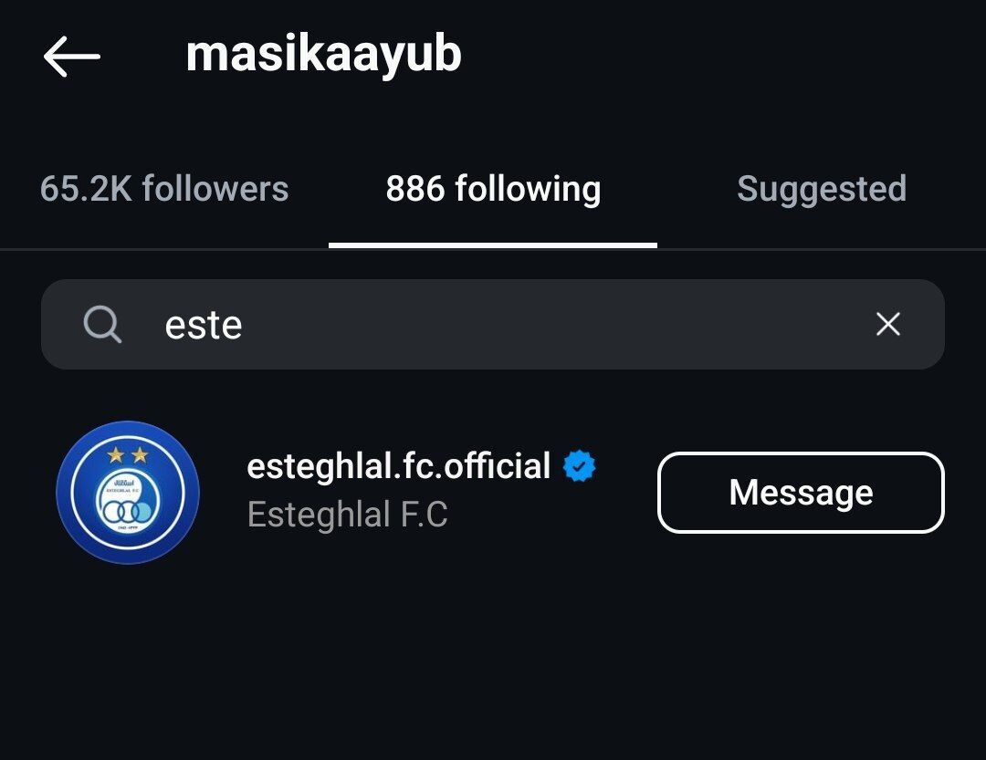 عکس| مهاجم مدنظر آبیها، پیج استقلال را فالو کرد