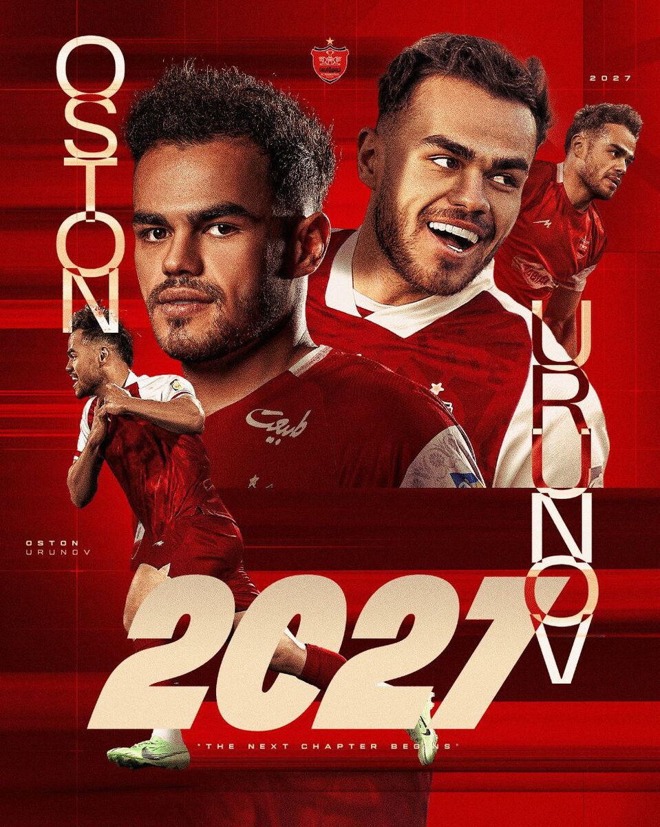 عکس| پوستر باشگاه پرسپولیس به بهانه تمدید قرارداد اورونوف تا سال ۲۰۲۷