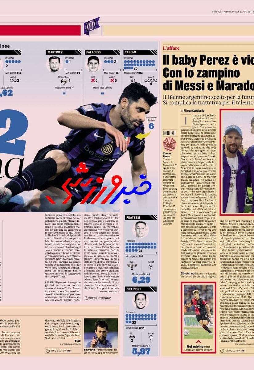 انتقاد گازتا دلواسپرت از ذخیره های اینتر؛ اصلانی ناکام، طارمی روی نیمکت بیاثر