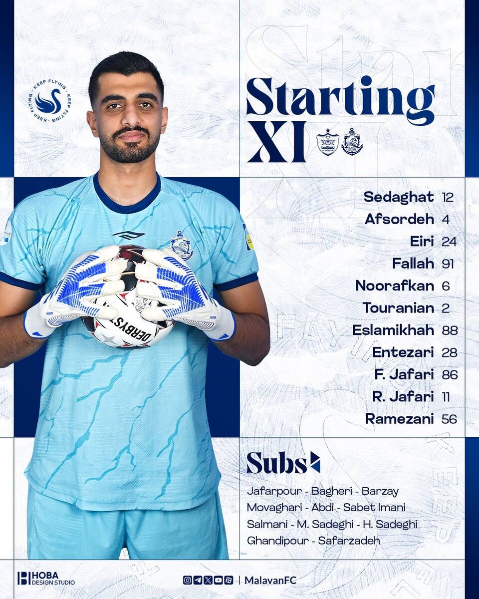 ترکیب ملوان مقابل پرسپولیس مشخص شد