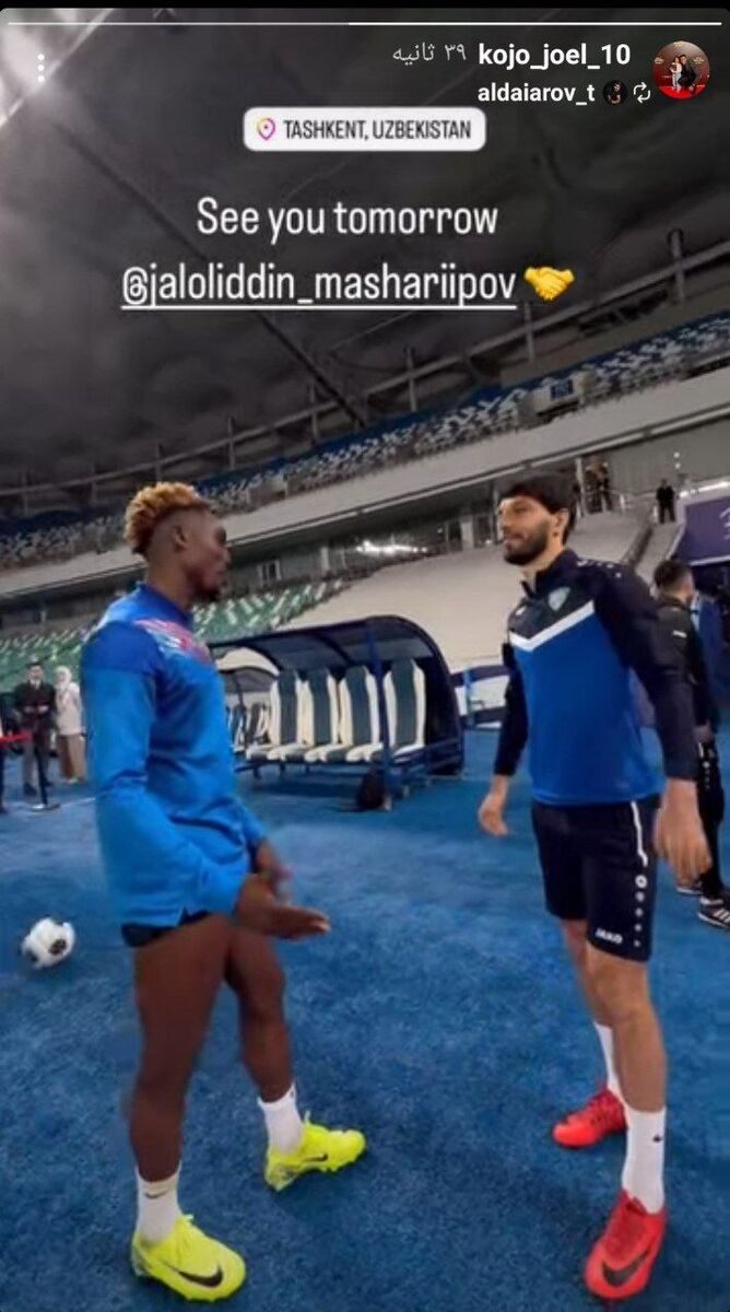 ملاقات جلالالدین ماشاریپوف و جوئل کوجو پیش از تقابل با یکدیگر